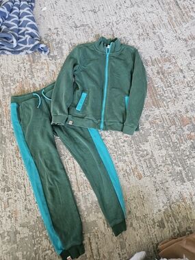 Lego Green Jacket and Teal-Trim Jogger Set